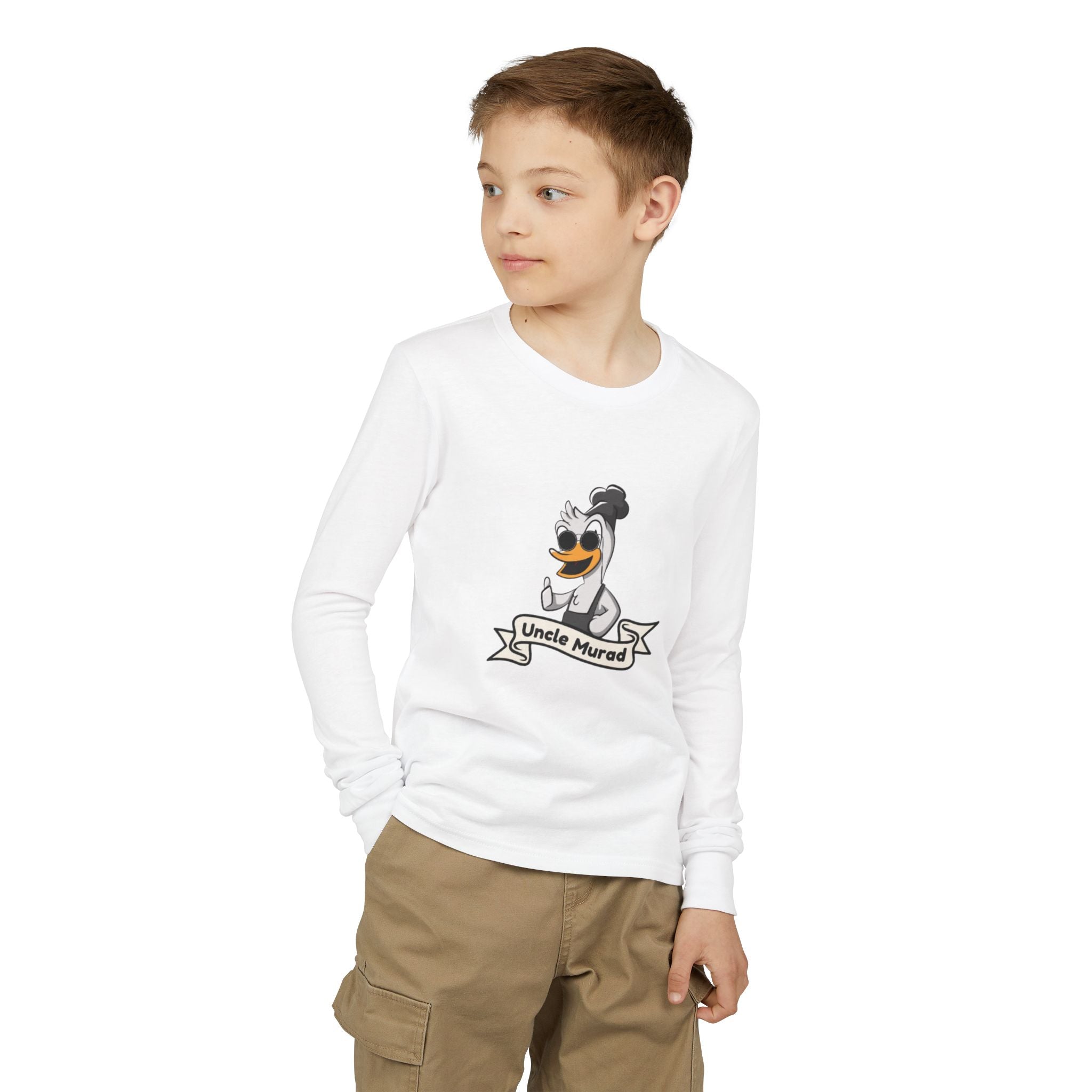 Youth Long Sleeve Tee — Cartoon Duck 'Uncle Murad' Kids Shirt