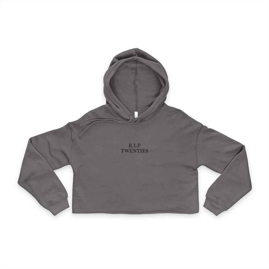 Cropped Hoodie — 'R.I.P Twenties' Minimal Vintage Comfort for Women
