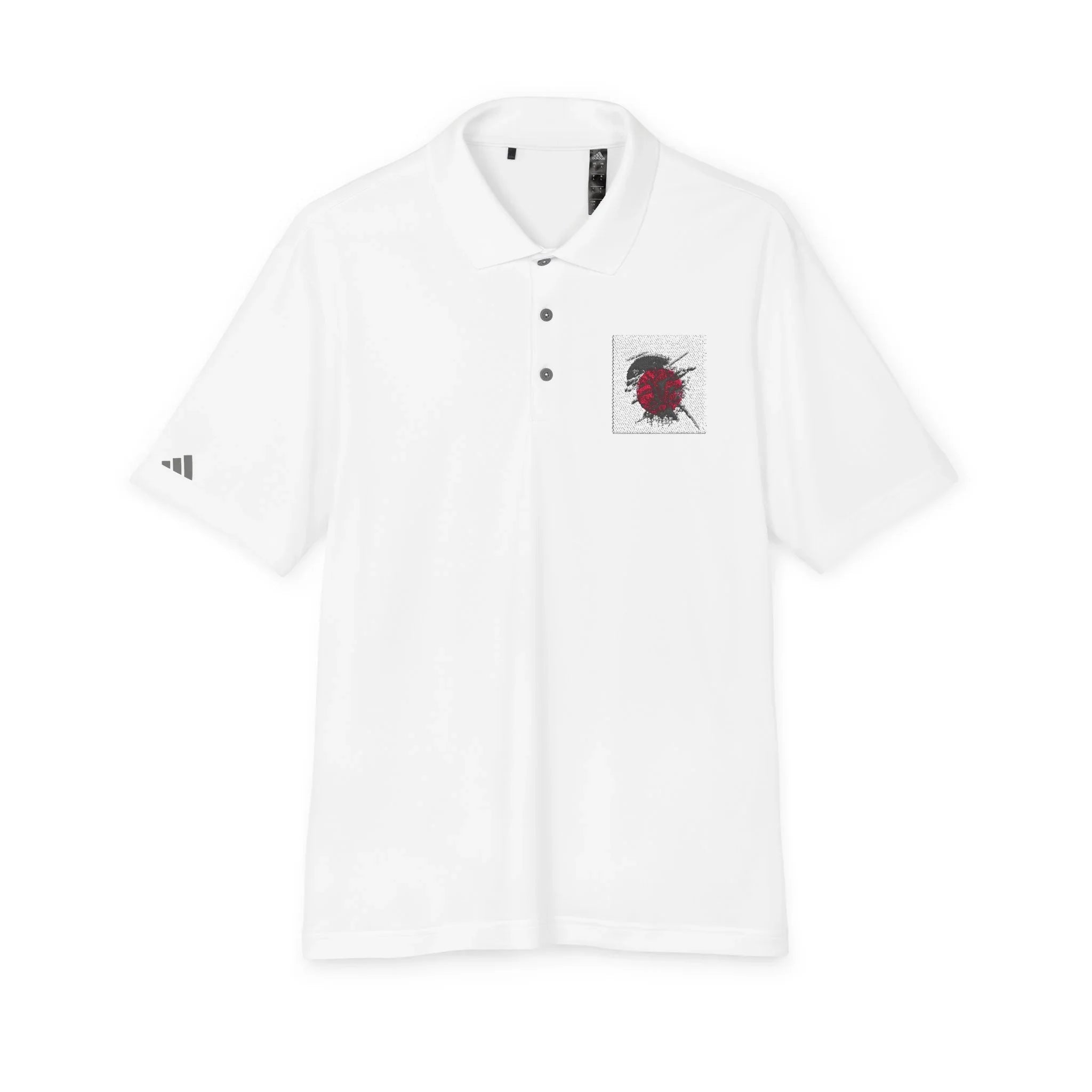Performance Polo — Rose Heart Graphic Pocket