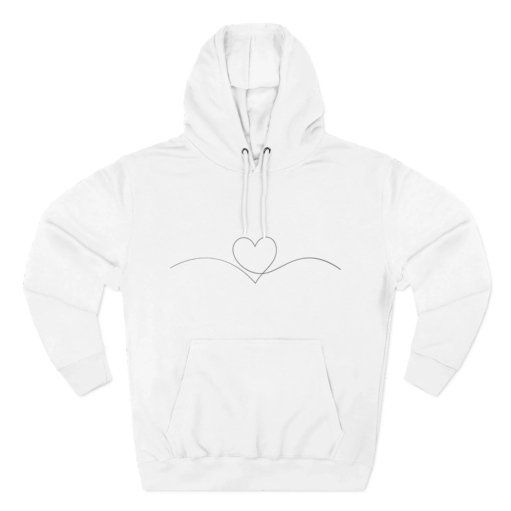 Minimal Heart Line Hoodie — Simple Love Graphic Pullover
