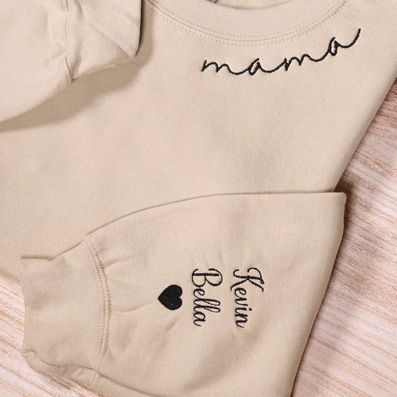 Mother's Day MAMA Theme T-Shirt Crewneck Women's Sweatshirt 2024 European And American Independent Station Cross-border Explosive Long-sleeved Jacket