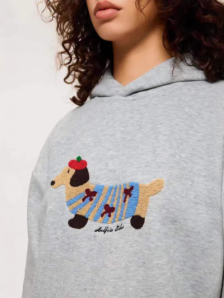 Cotton  Embroidered Sports Hoodie Casual Jogging Sweatpants Sweatshirt