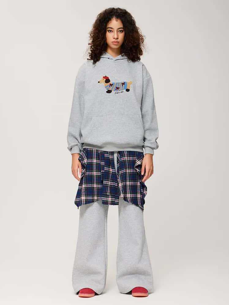 Cotton  Embroidered Sports Hoodie Casual Jogging Sweatpants Sweatshirt